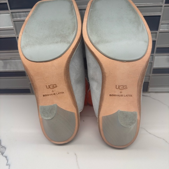 UGG Gray Ankle Boots with Suede Upper and Chunky Sole Eckhaus Latte Size 9 - Picture 5 of 8